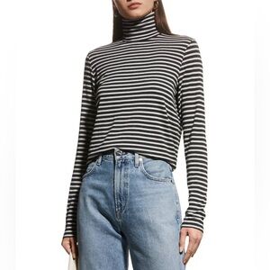 Majestic Paris Striped Turtleneck Top Size 2/ Medium